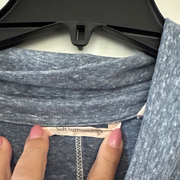 Soft Surroundings Blue Cowl Neck Top - Picture 2 of 7